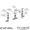 Cifial 3 Hole Deck Bath Mixer Cross Dimensions